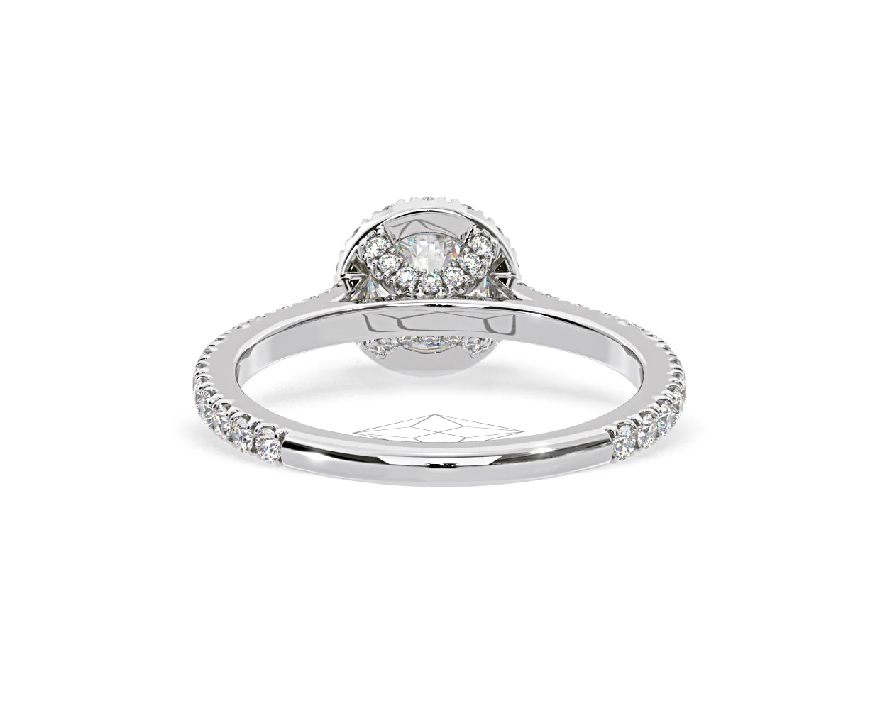 Reina Diamond Halo Engagement Ring in Platinum 1.10ct G/SI2 - Image 127