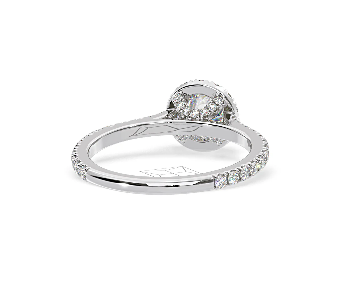 Reina Diamond Halo Engagement Ring in Platinum 1.10ct G/SI2 - Image 131