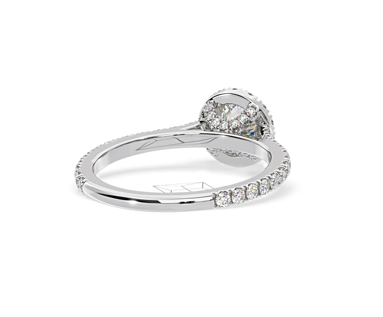 Reina Diamond Halo Engagement Ring in Platinum 1.10ct G/SI2 - Image 133