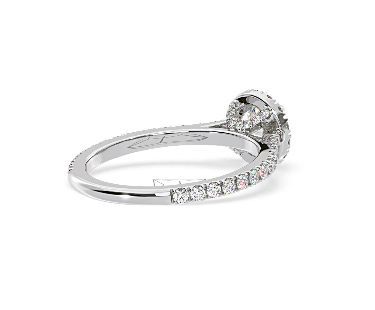 Reina Diamond Halo Engagement Ring in Platinum 1.10ct G/SI2 - Image 137