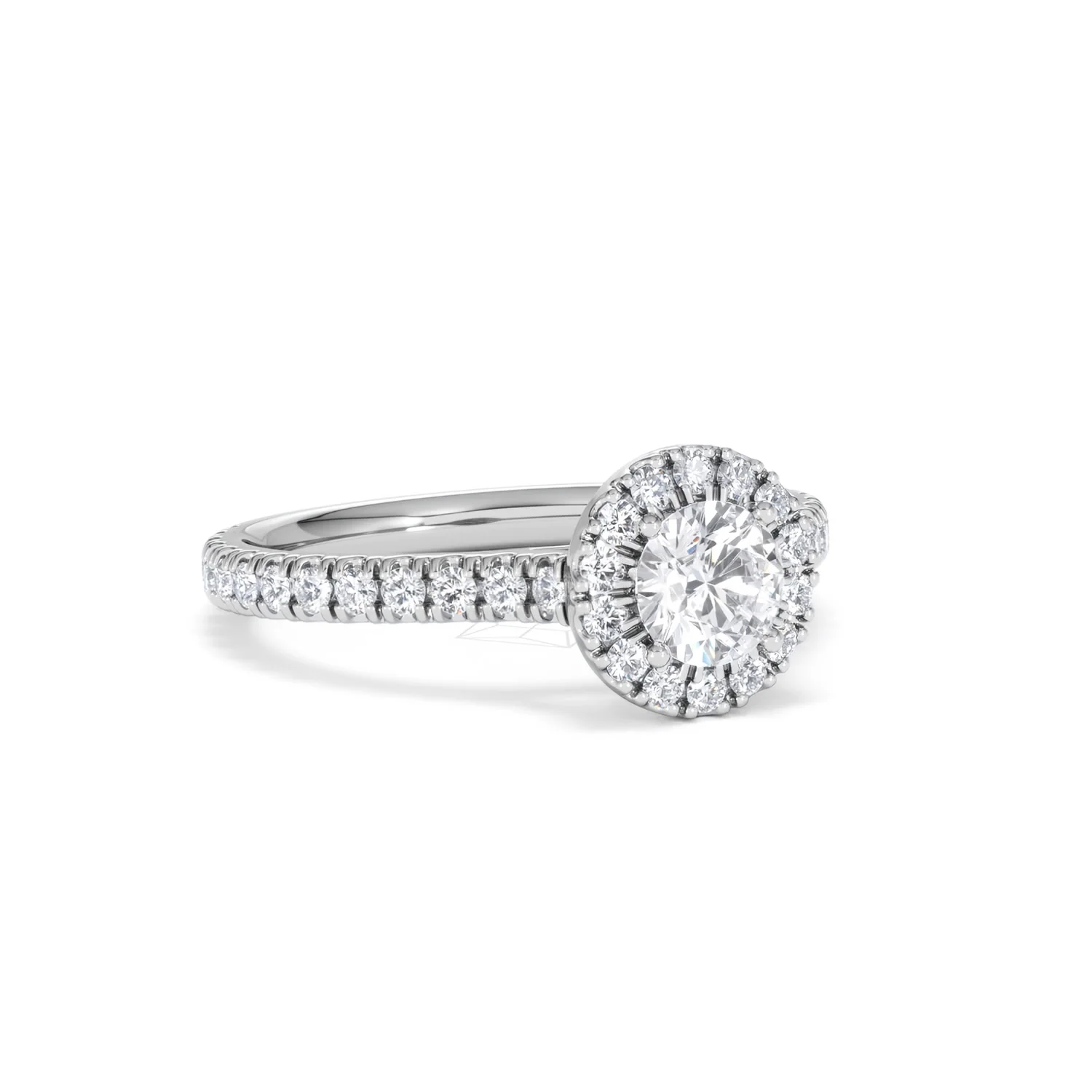 Reina Diamond Halo Engagement Ring in Platinum 1.10ct G/SI2 - Image 14