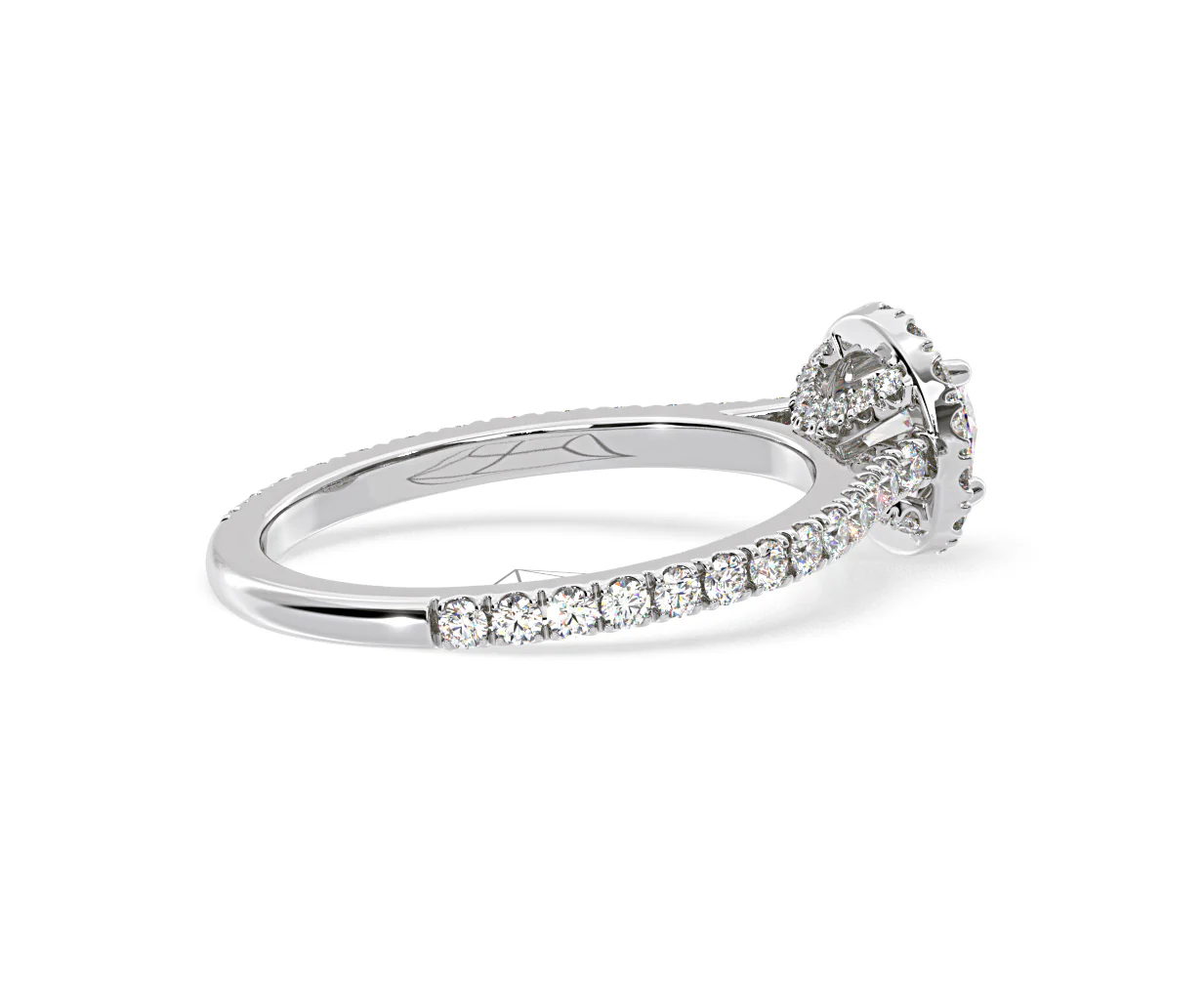 Reina Diamond Halo Engagement Ring in Platinum 1.10ct G/SI2 - Image 141