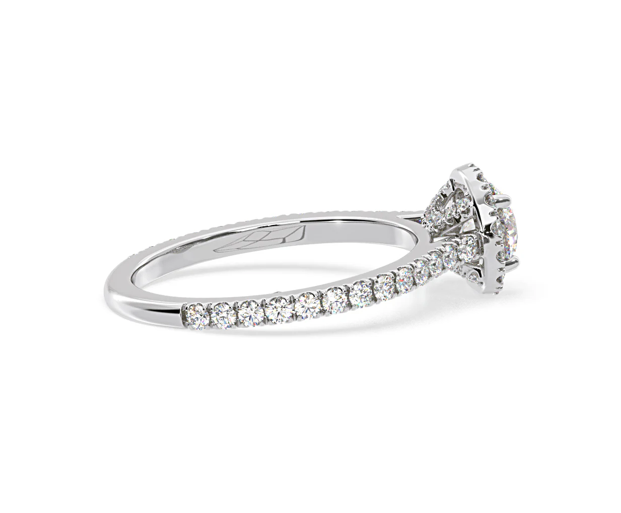 Reina Diamond Halo Engagement Ring in Platinum 1.10ct G/SI2 - Image 144
