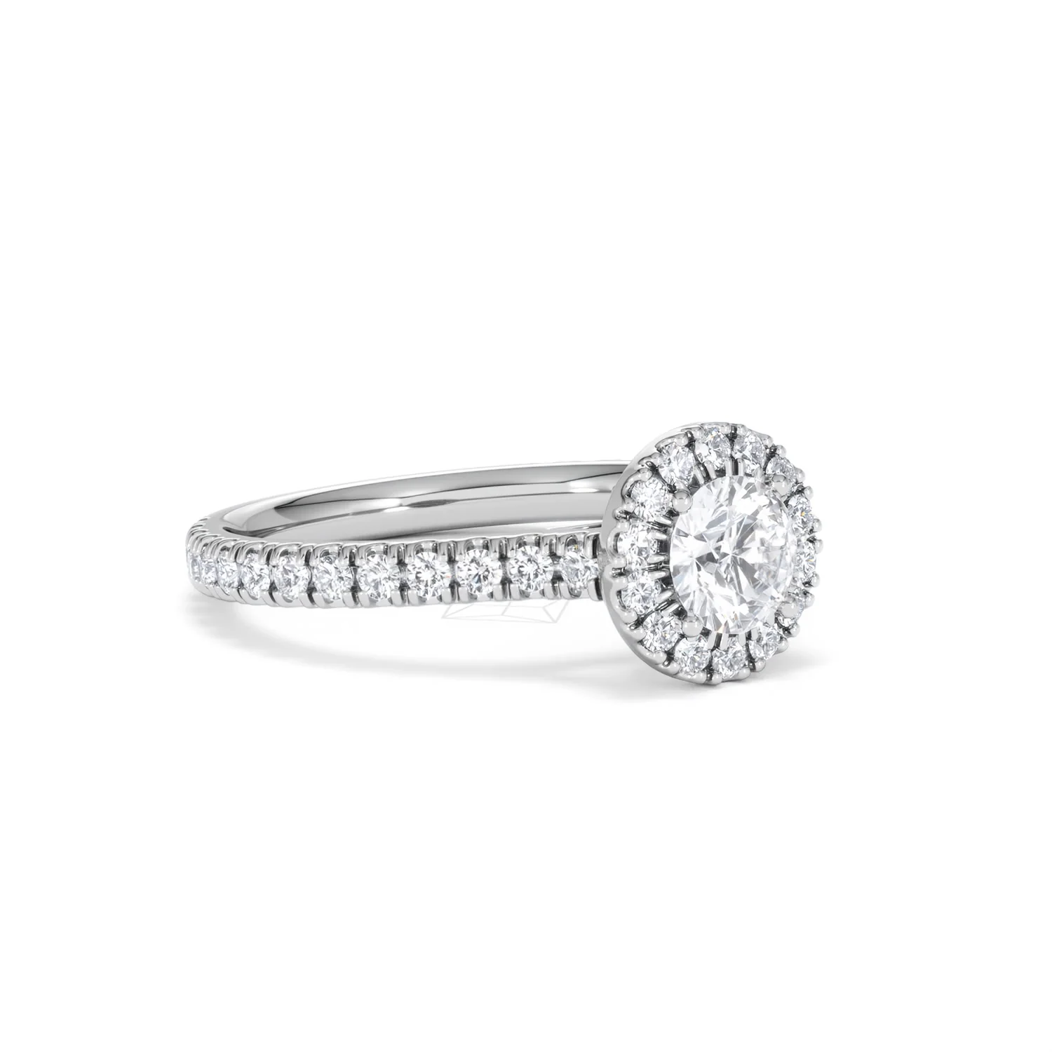 Reina Diamond Halo Engagement Ring in Platinum 1.10ct G/SI2 - Image 16