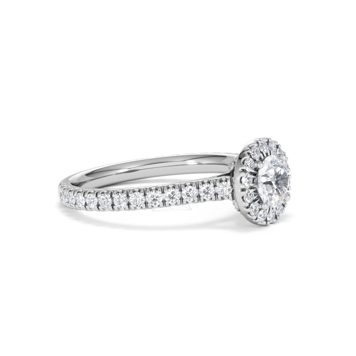 Reina Diamond Halo Engagement Ring in Platinum 1.10ct G/SI2 - Image 20