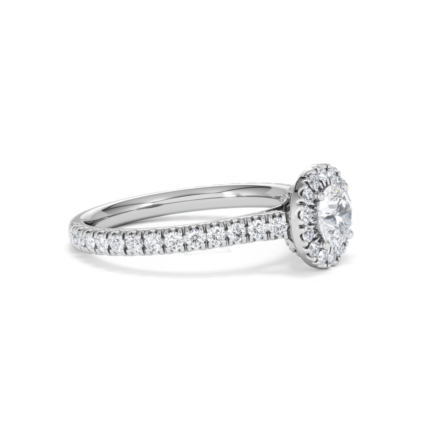 Reina Diamond Halo Engagement Ring in Platinum 1.10ct G/SI2 - Image 21