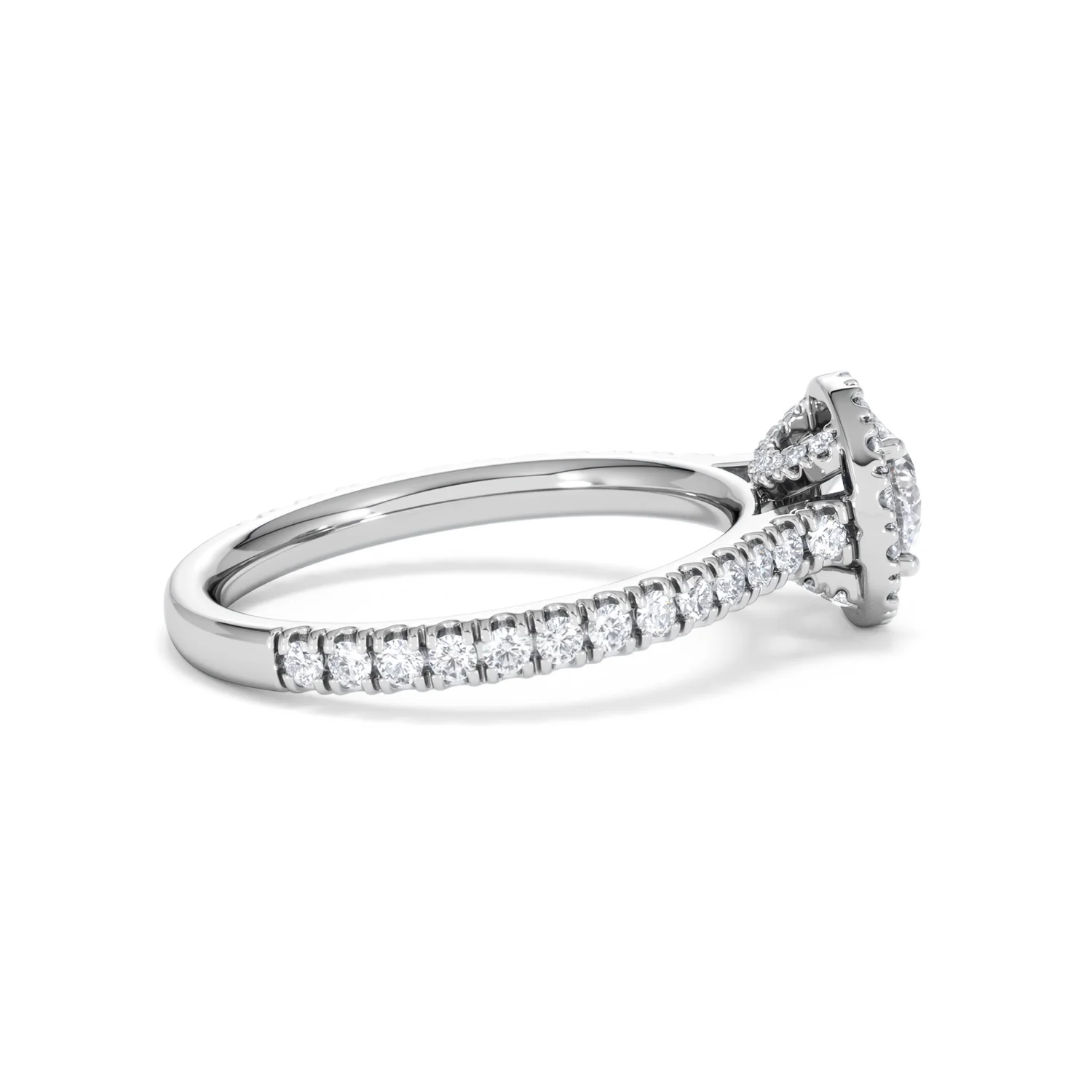 Reina Diamond Halo Engagement Ring in Platinum 1.10ct G/SI2 - Image 30