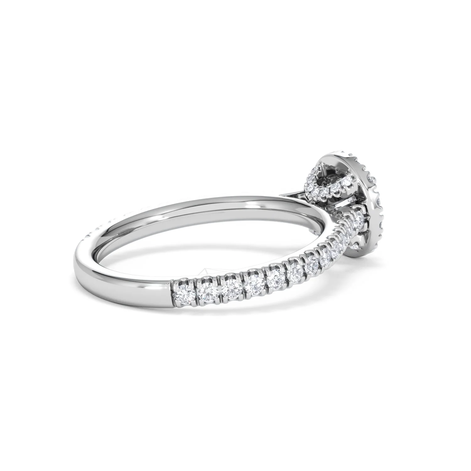Reina Diamond Halo Engagement Ring in Platinum 1.10ct G/SI2 - Image 35