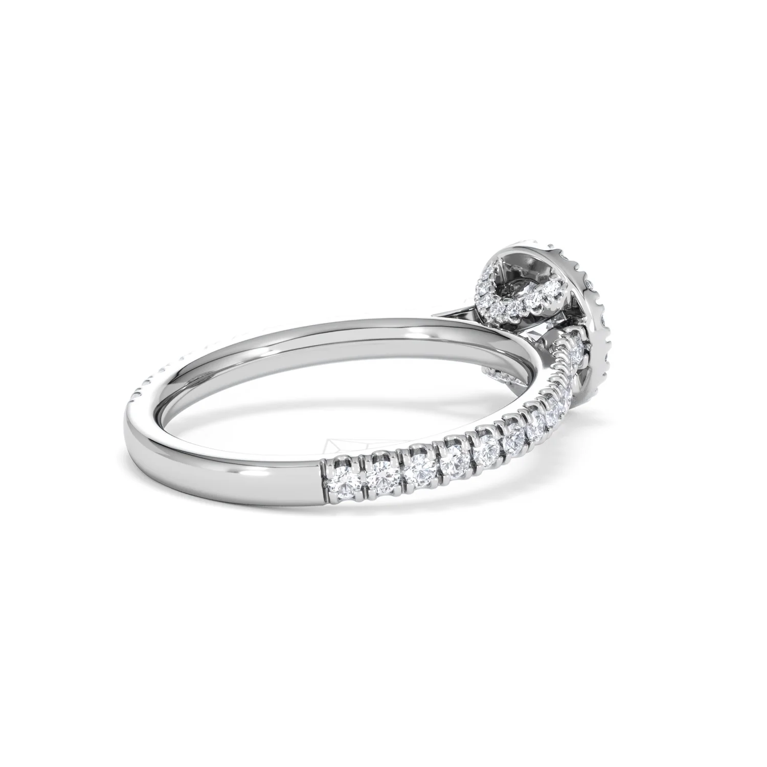 Reina Diamond Halo Engagement Ring in Platinum 1.10ct G/SI2 - Image 37