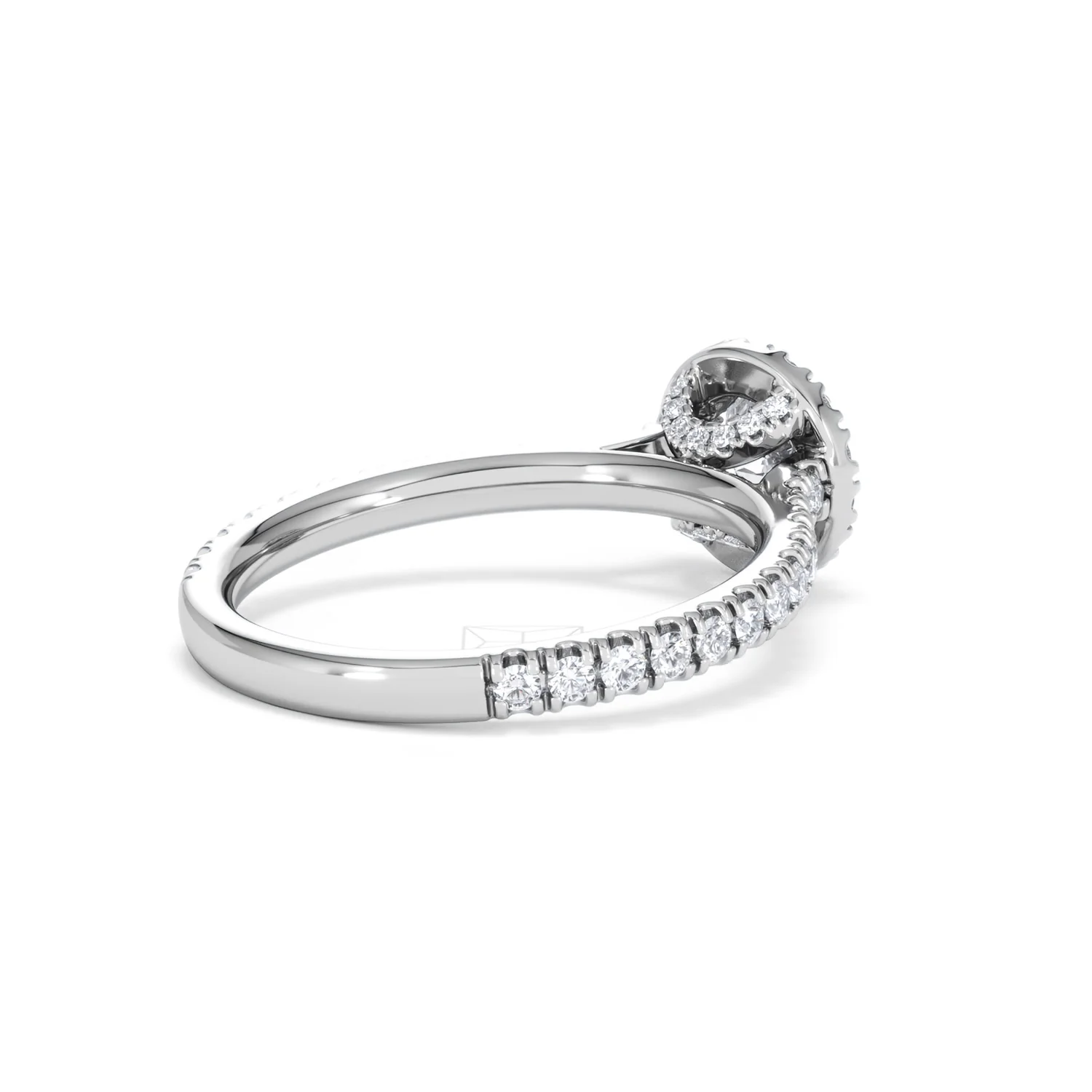 Reina Diamond Halo Engagement Ring in Platinum 1.10ct G/SI2 - Image 38