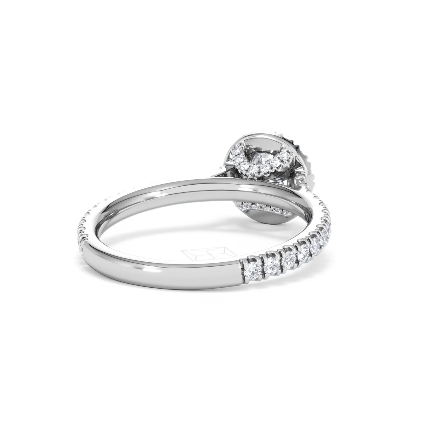 Reina Diamond Halo Engagement Ring in Platinum 1.10ct G/SI2 - Image 42