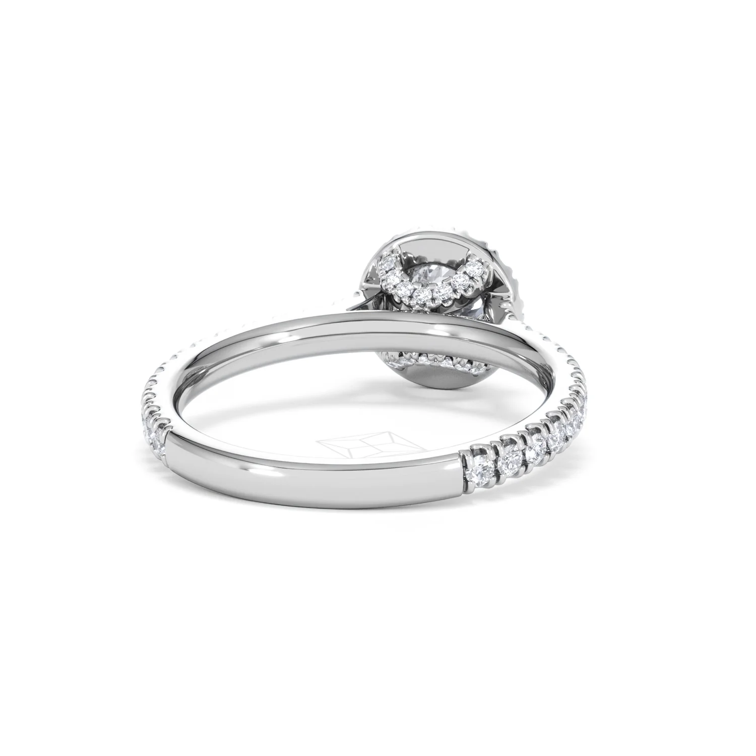 Reina Diamond Halo Engagement Ring in Platinum 1.10ct G/SI2 - Image 44
