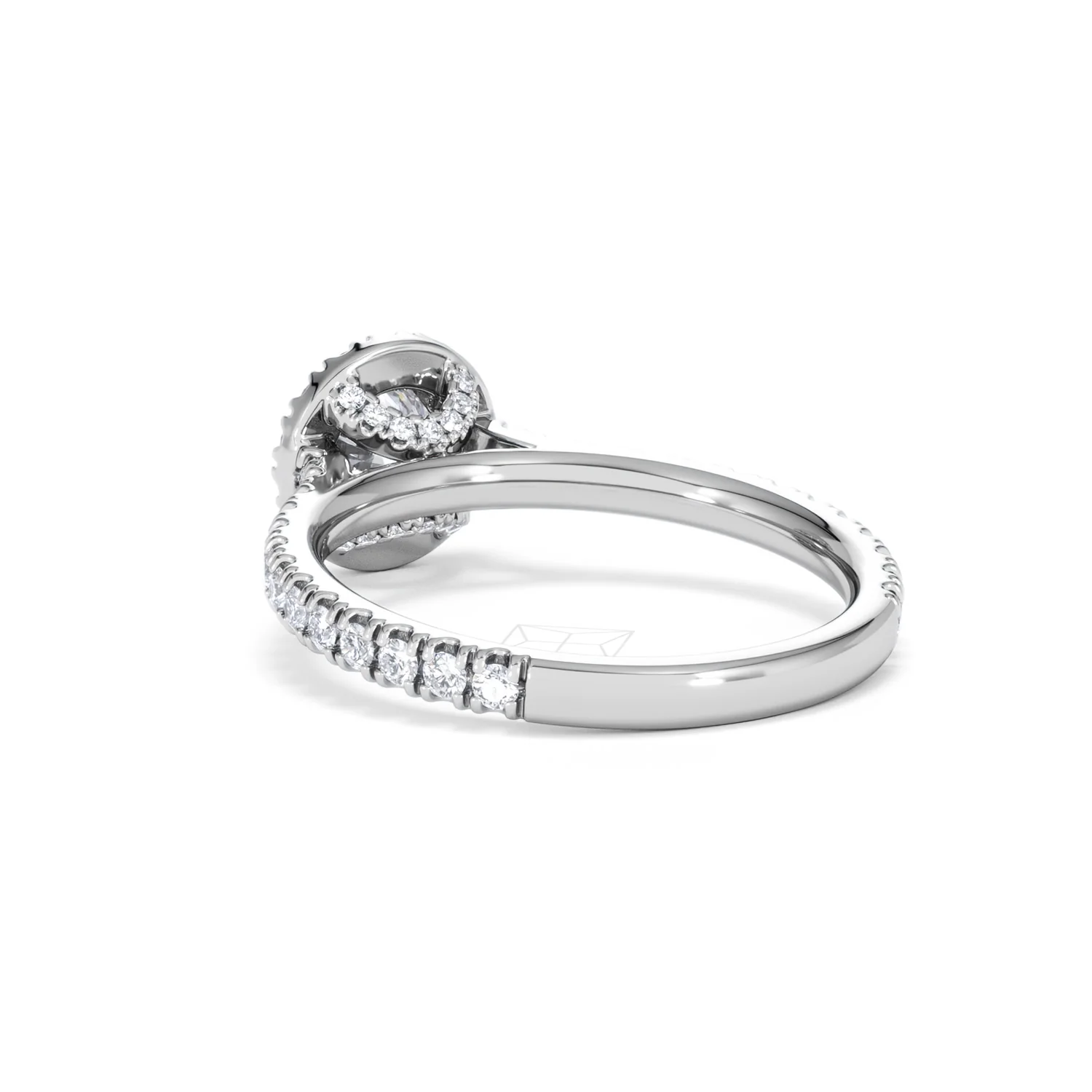 Reina Diamond Halo Engagement Ring in Platinum 1.10ct G/SI2 - Image 55
