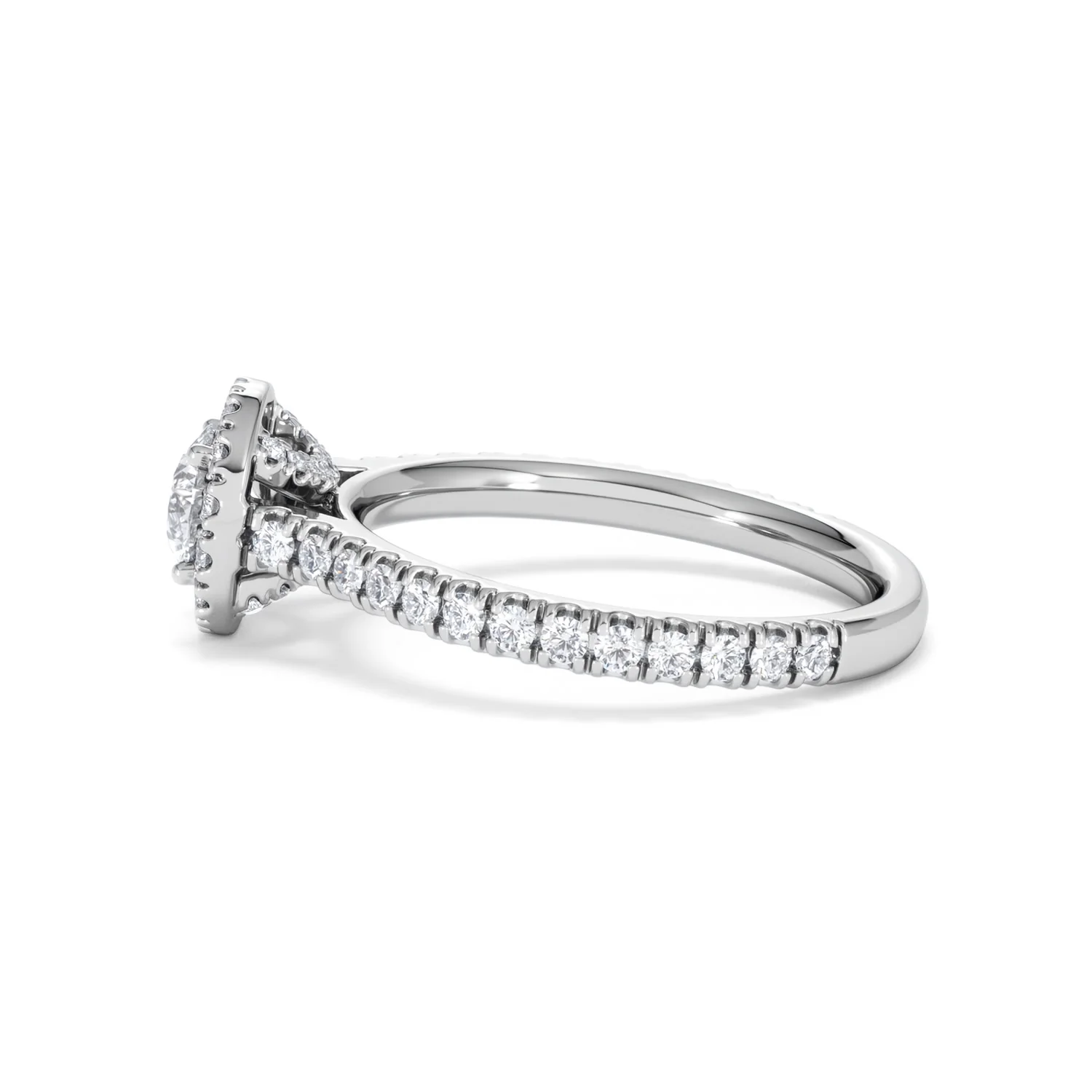 Reina Diamond Halo Engagement Ring in Platinum 1.10ct G/SI2 - Image 67