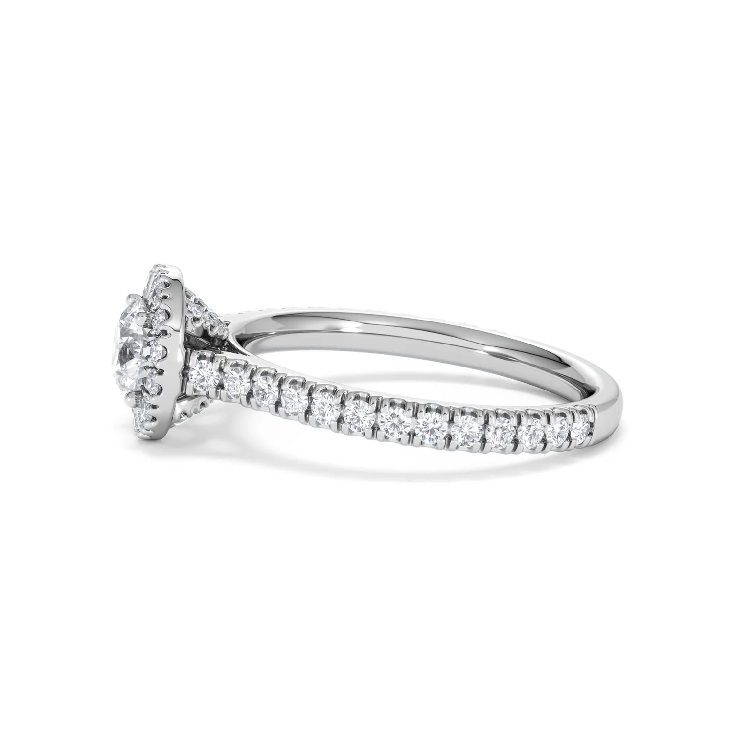 Reina Diamond Halo Engagement Ring in Platinum 1.10ct G/SI2 - Image 70