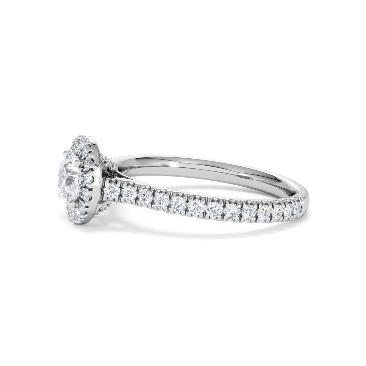 Reina Diamond Halo Engagement Ring in Platinum 1.10ct G/SI2 - Image 72