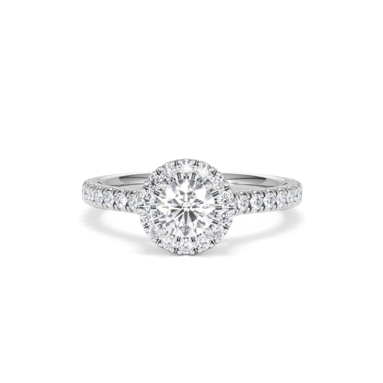 Reina Diamond Halo Engagement Ring in Platinum 1.10ct G/SI2 - Image 87