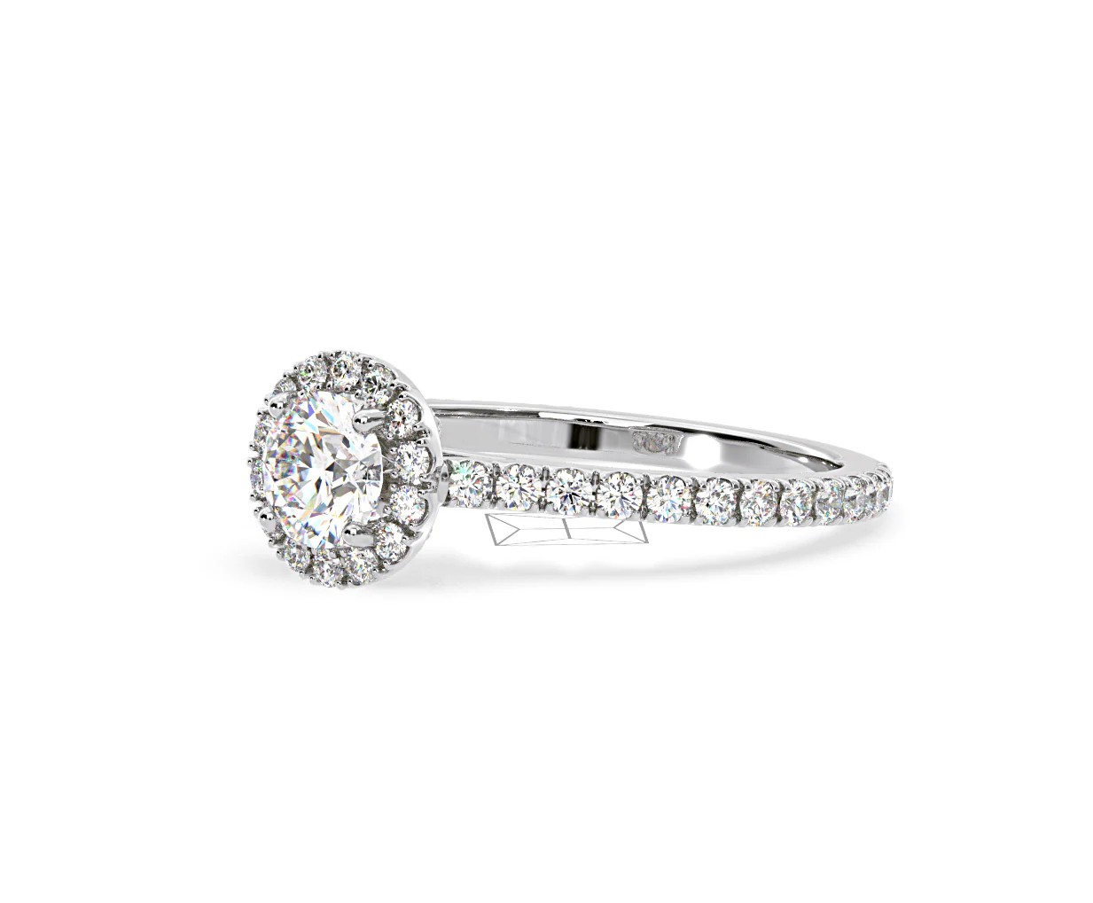 Reina Diamond Halo Engagement Ring in Platinum 1.10ct G/SI2 - Image 97