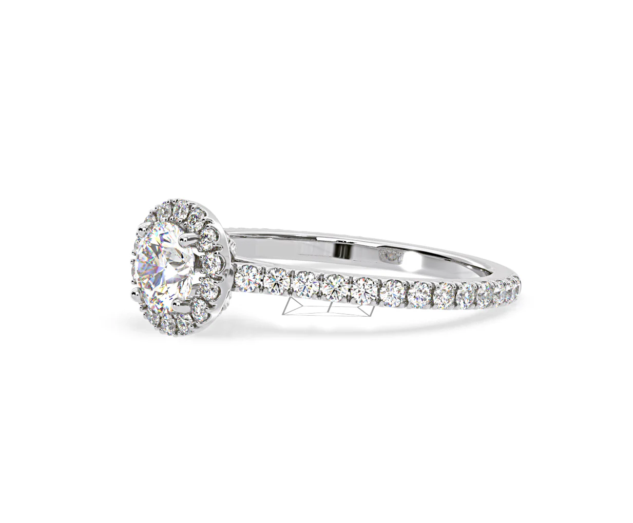 Reina Diamond Halo Engagement Ring in Platinum 1.10ct G/SI2 - Image 99