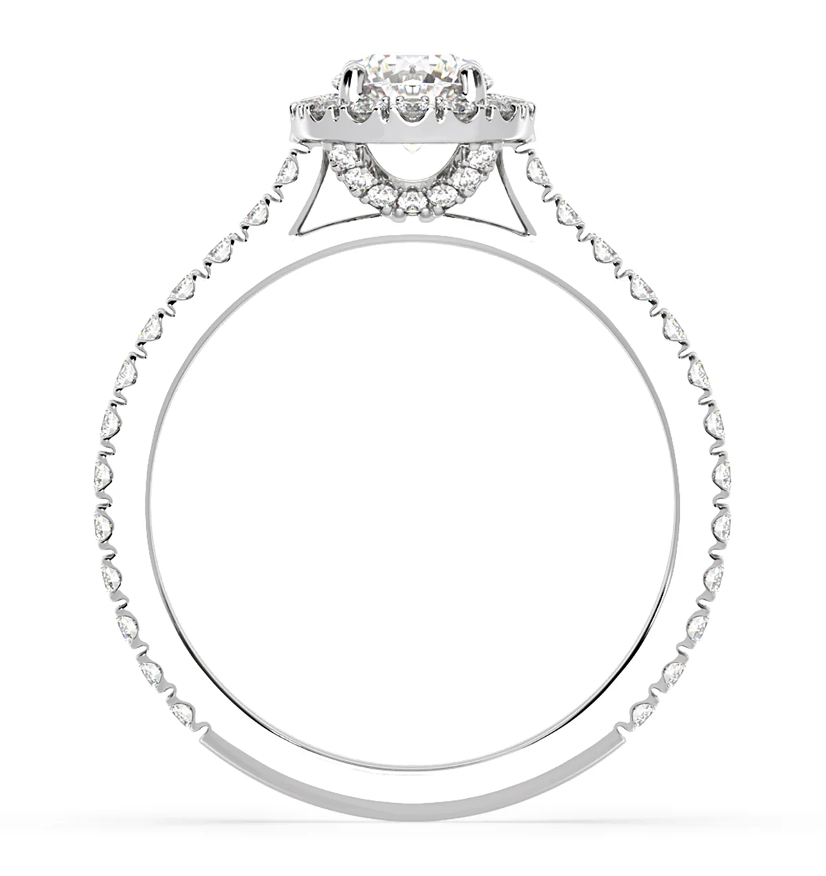 Reina GIA Diamond Halo Engagement Ring in Platinum 1.40ct G/VS1 - Image 4