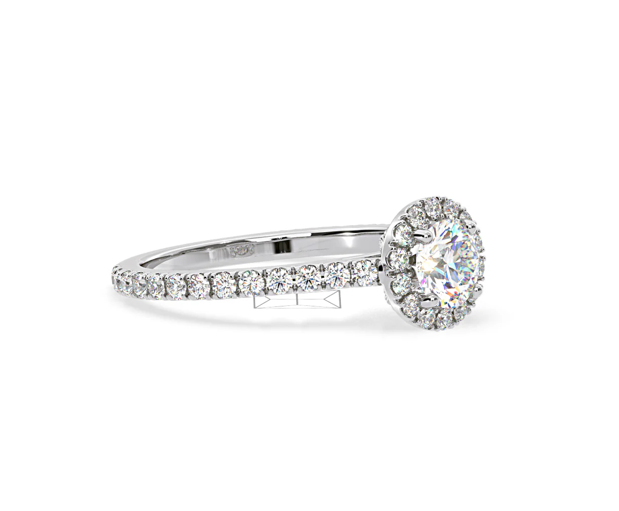 Reina GIA Diamond Halo Engagement Ring in Platinum 1.40ct G/VS1 - Image 76