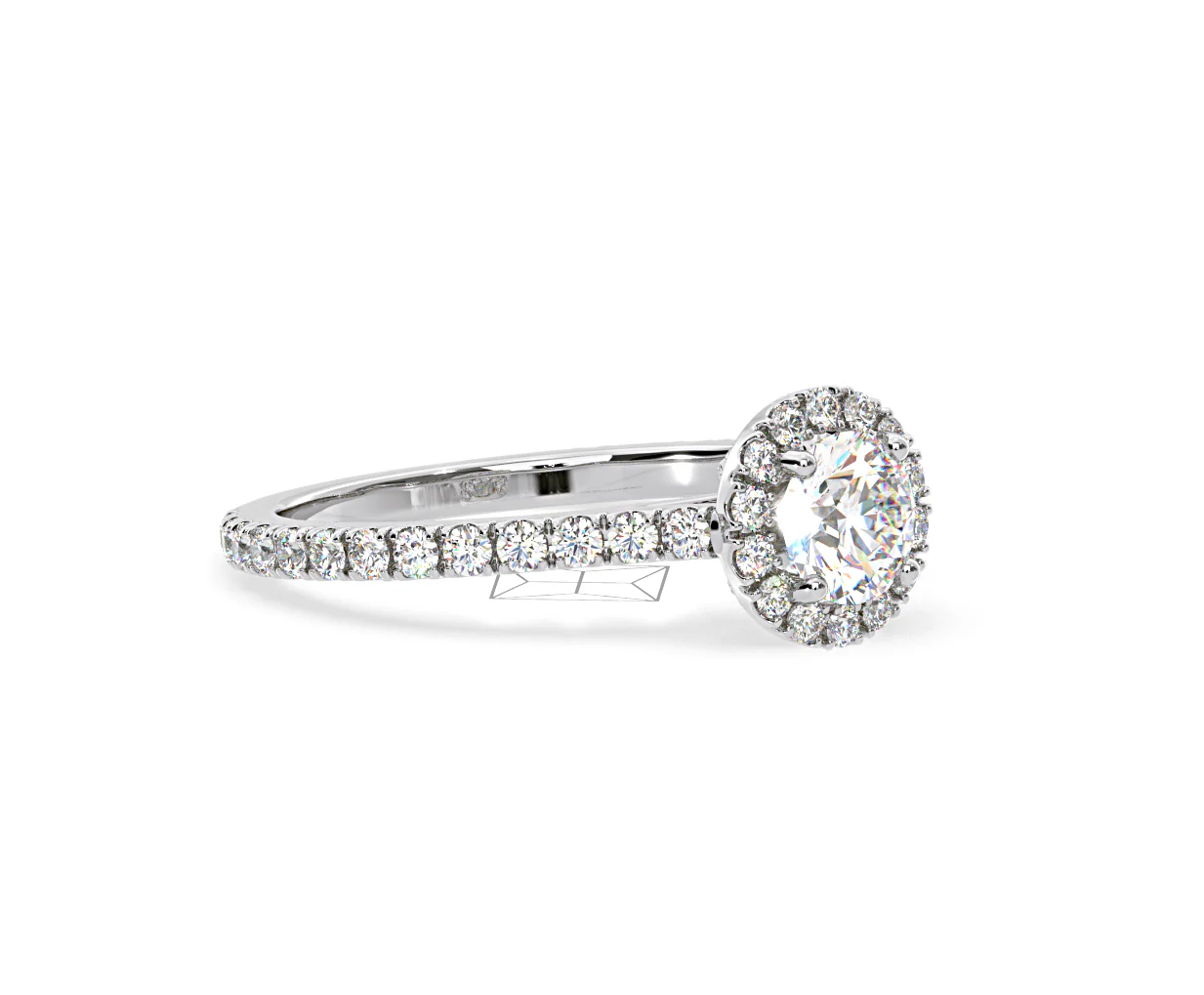 Reina GIA Diamond Halo Engagement Ring in Platinum 1.40ct G/VS1 - Image 77