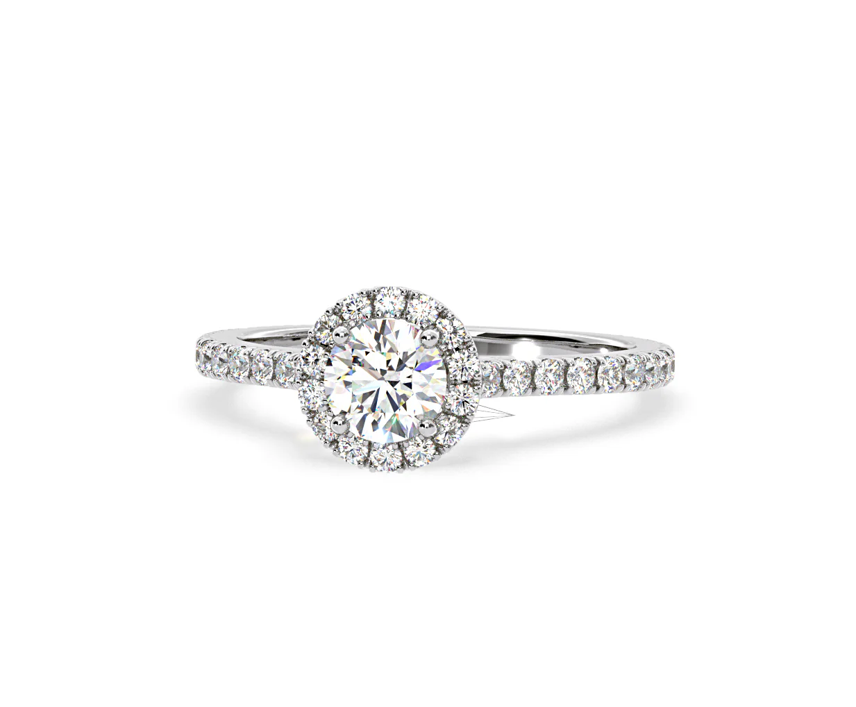 Reina GIA Diamond Halo Engagement Ring in Platinum 1.40ct G/VS1 - Image 9
