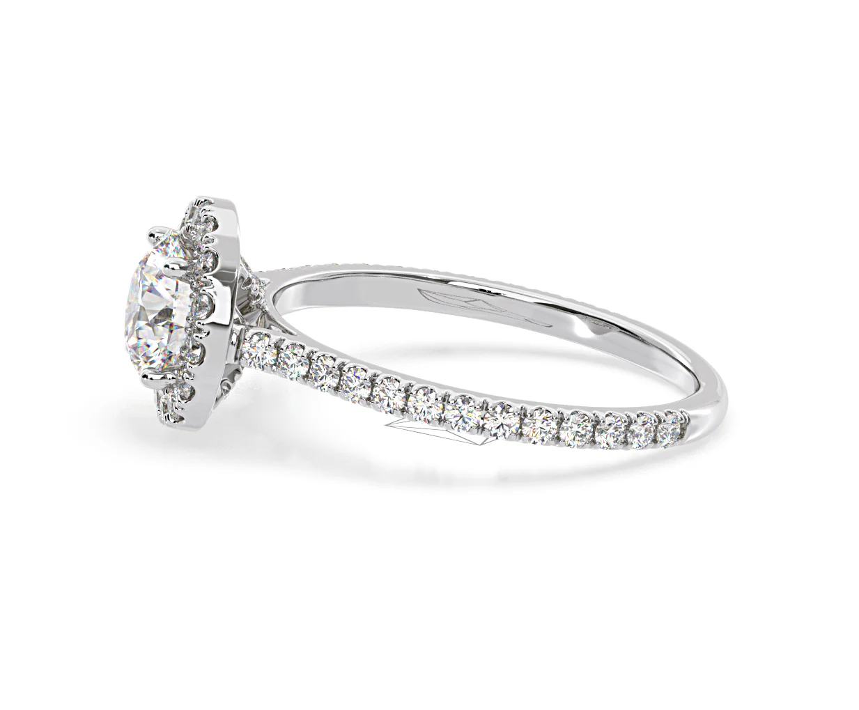Reina GIA Diamond Halo Engagement Ring in Platinum 1.80ct G/SI2 - Image 106