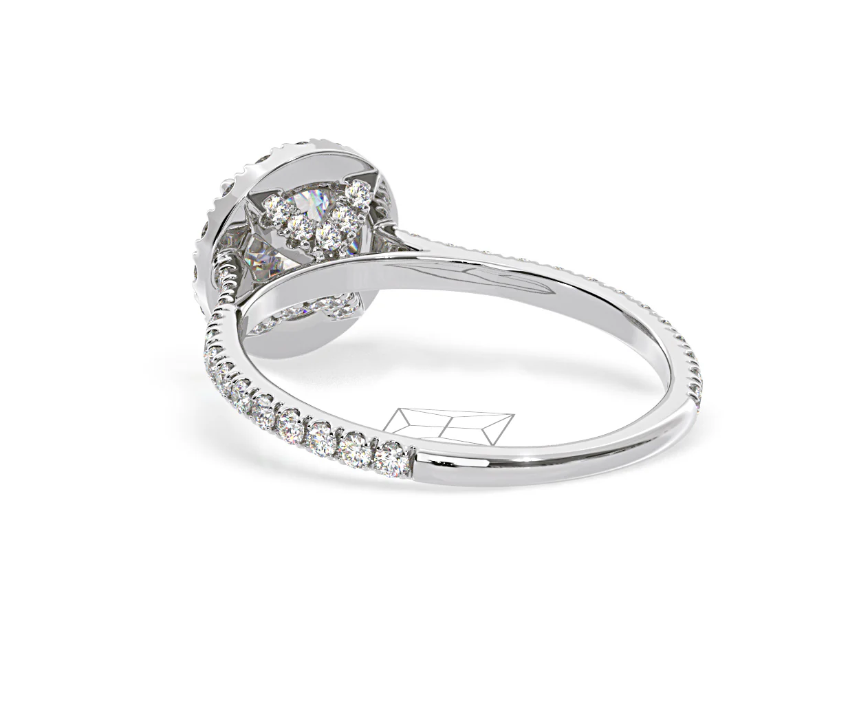 Reina GIA Diamond Halo Engagement Ring in Platinum 1.80ct G/SI2 - Image 120
