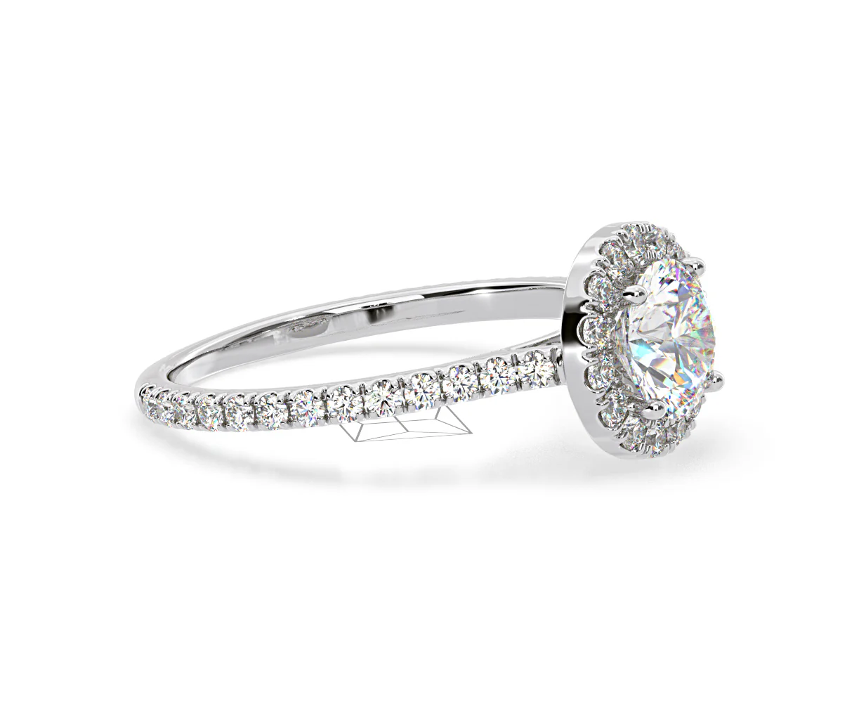 Reina GIA Diamond Halo Engagement Ring in Platinum 1.80ct G/SI2 - Image 154