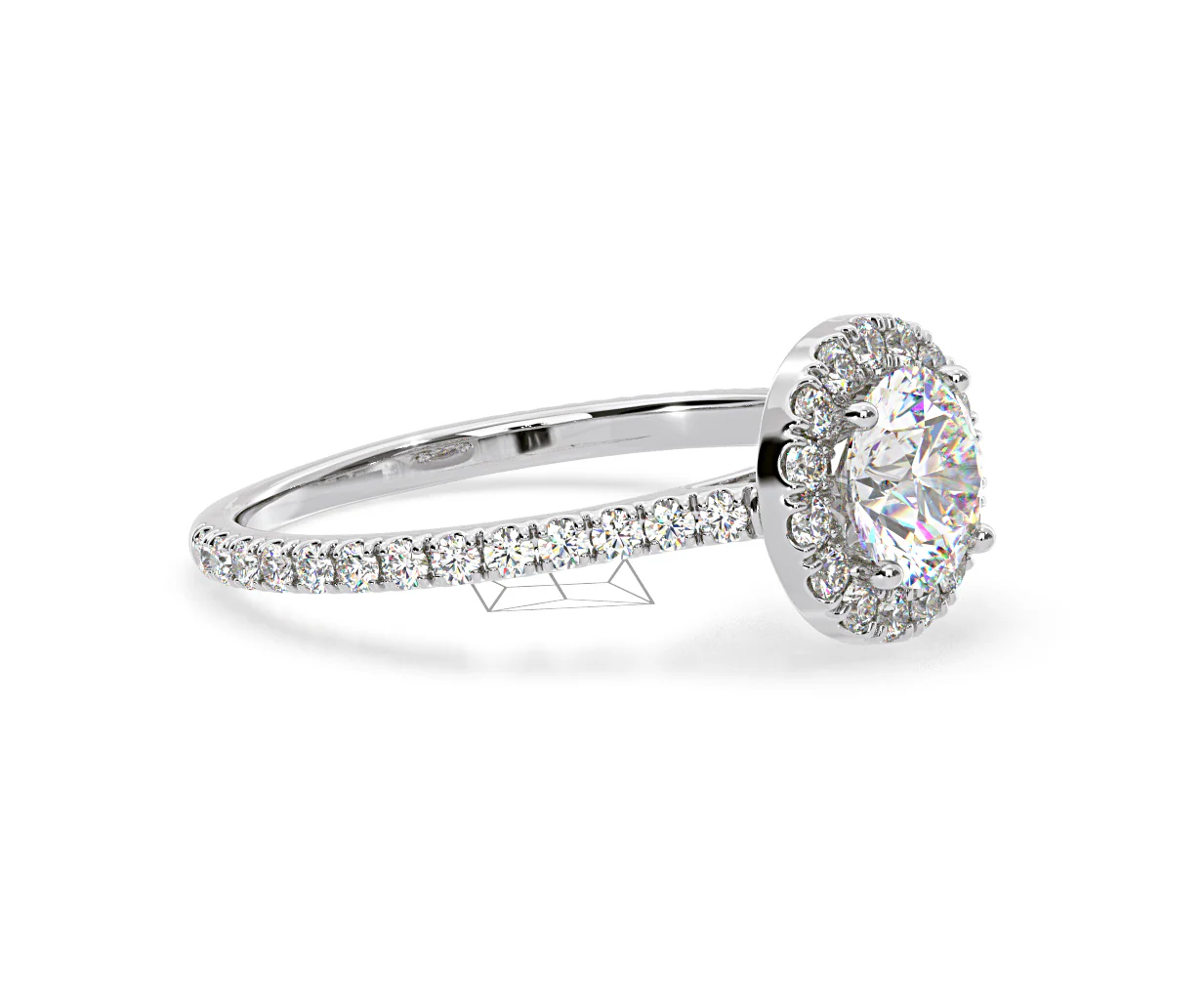 Reina GIA Diamond Halo Engagement Ring in Platinum 1.80ct G/SI2 - Image 155