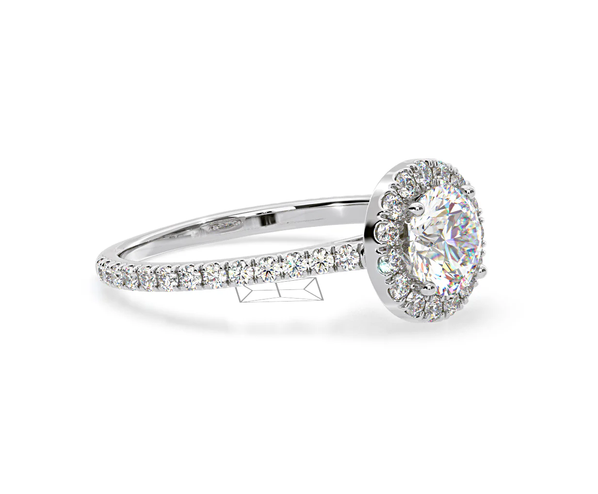 Reina GIA Diamond Halo Engagement Ring in Platinum 1.80ct G/SI2 - Image 156