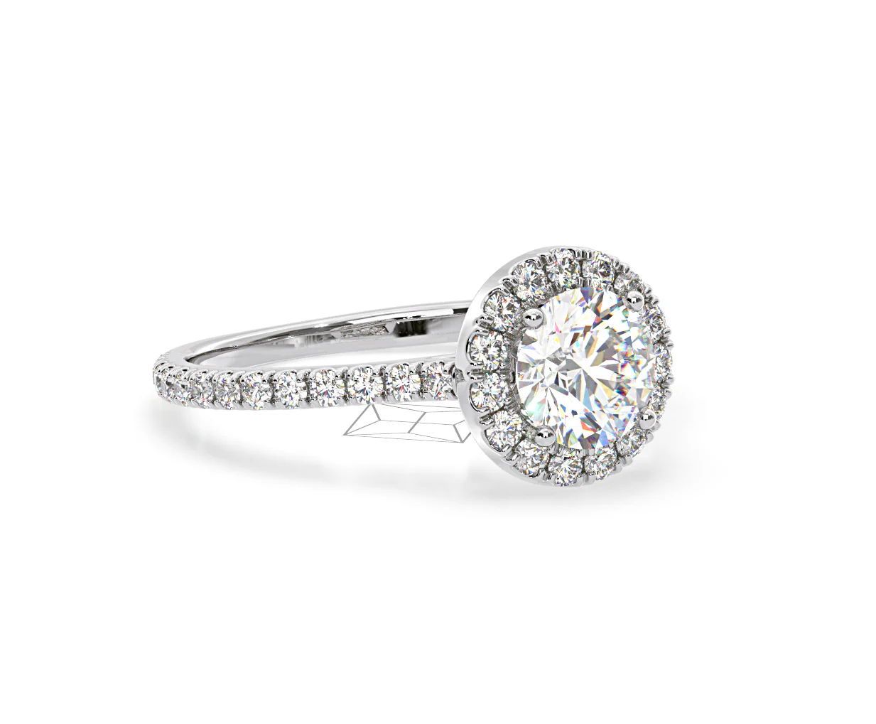 Reina GIA Diamond Halo Engagement Ring in Platinum 1.80ct G/SI2 - Image 160