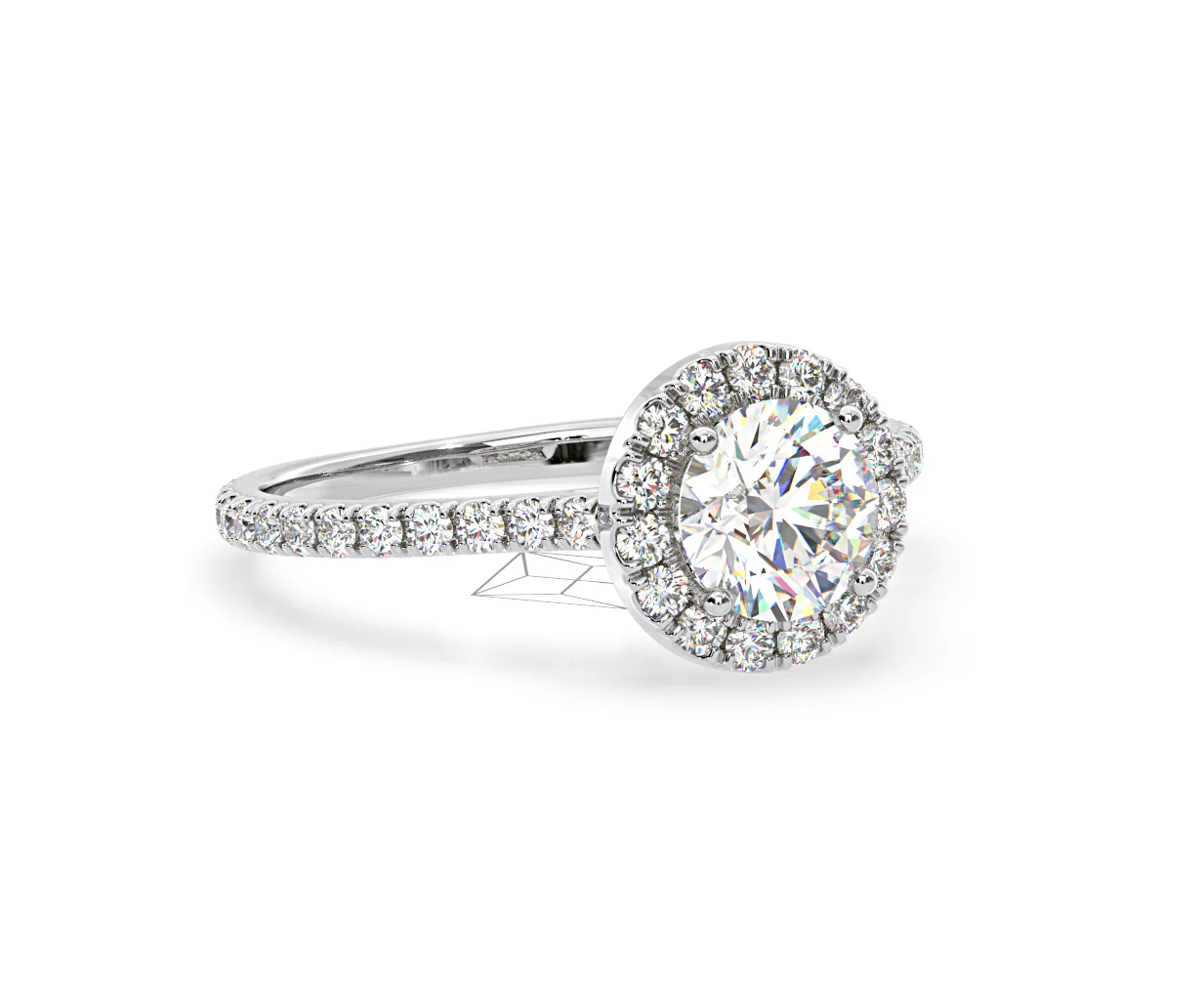 Reina GIA Diamond Halo Engagement Ring in Platinum 1.80ct G/SI2 - Image 161