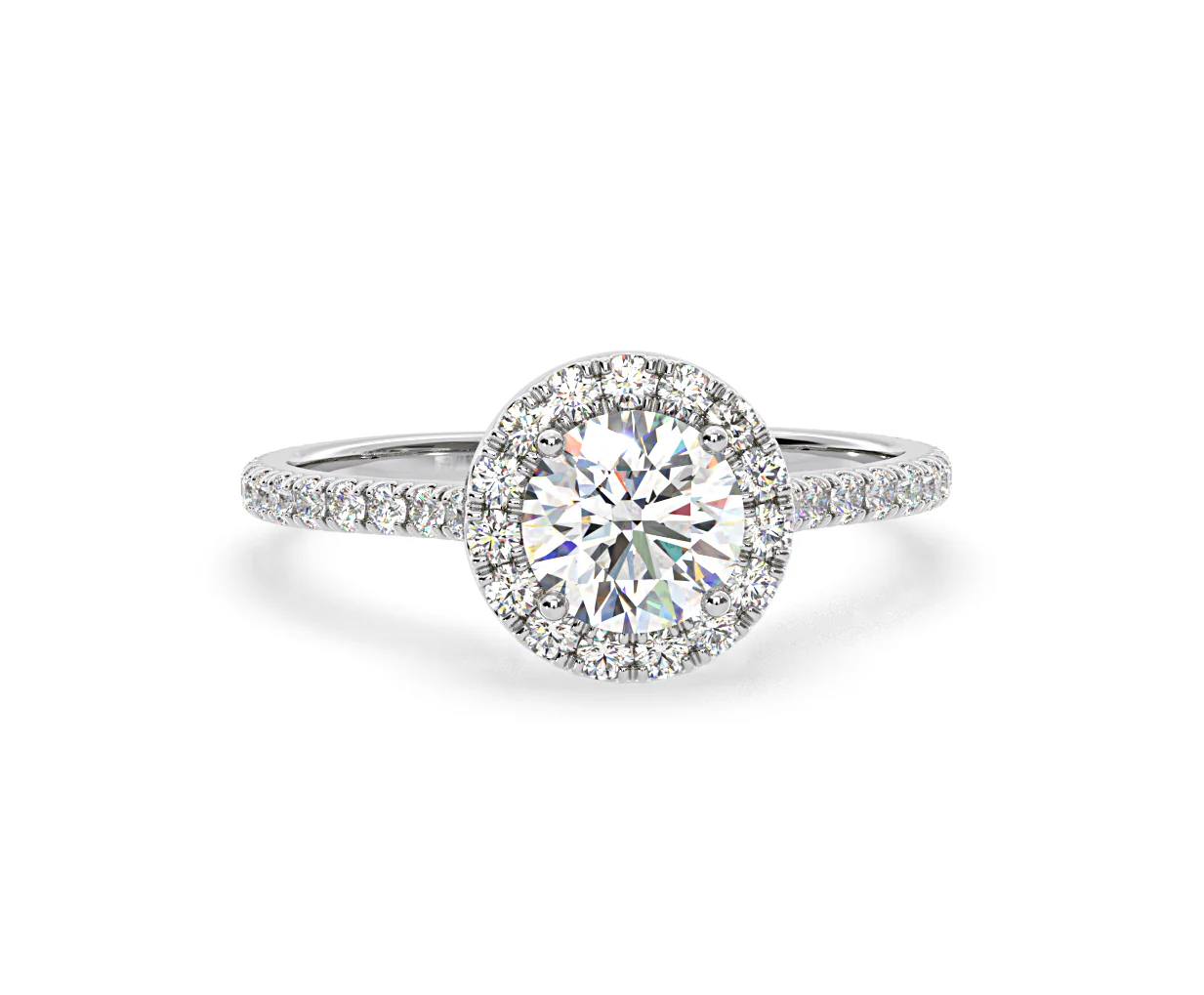 Reina GIA Diamond Halo Engagement Ring in Platinum 1.80ct G/SI2 - Image 166