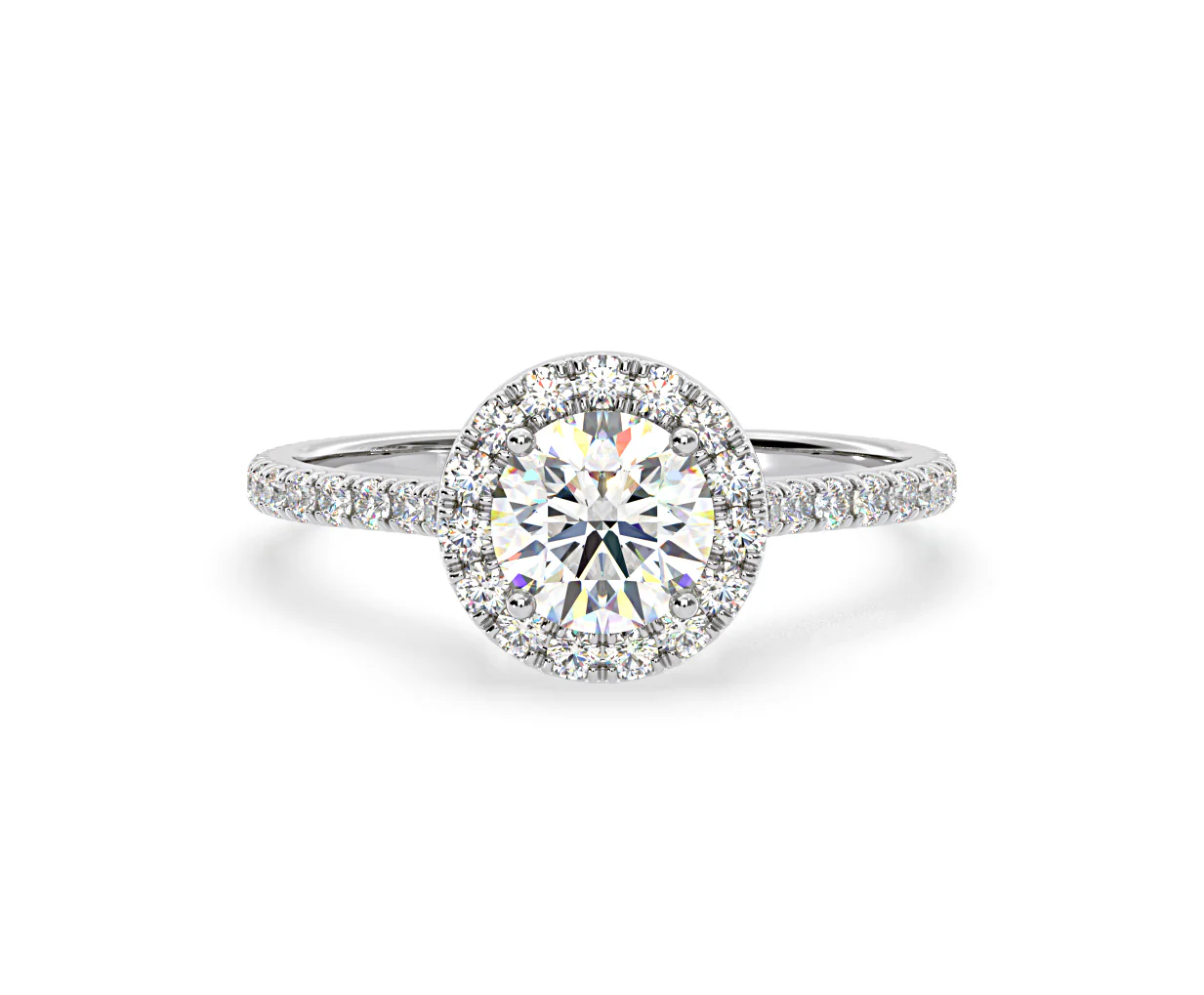 Reina GIA Diamond Halo Engagement Ring in Platinum 1.80ct G/SI2 - Image 167