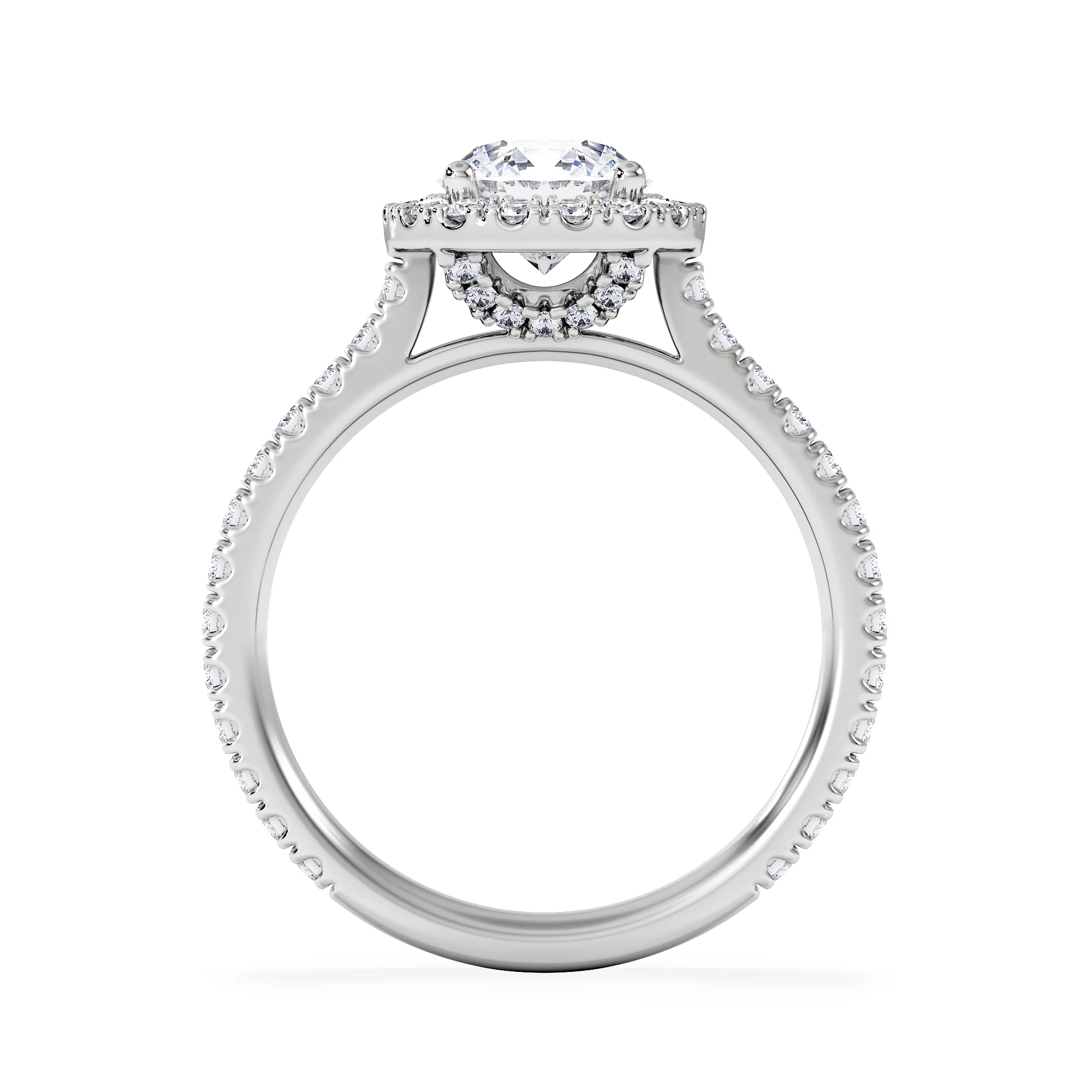 Reina GIA Diamond Halo Engagement Ring in Platinum 1.80ct G/SI2 - Image 3