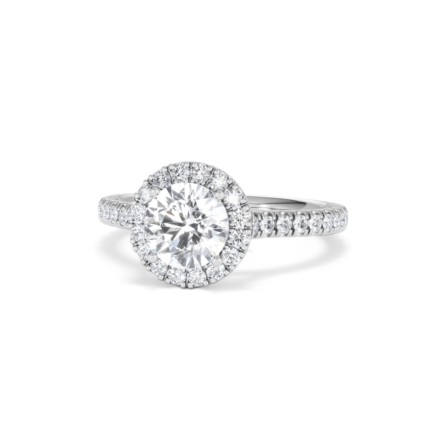 Reina GIA Diamond Halo Engagement Ring in Platinum 1.80ct G/SI2 - Image 85