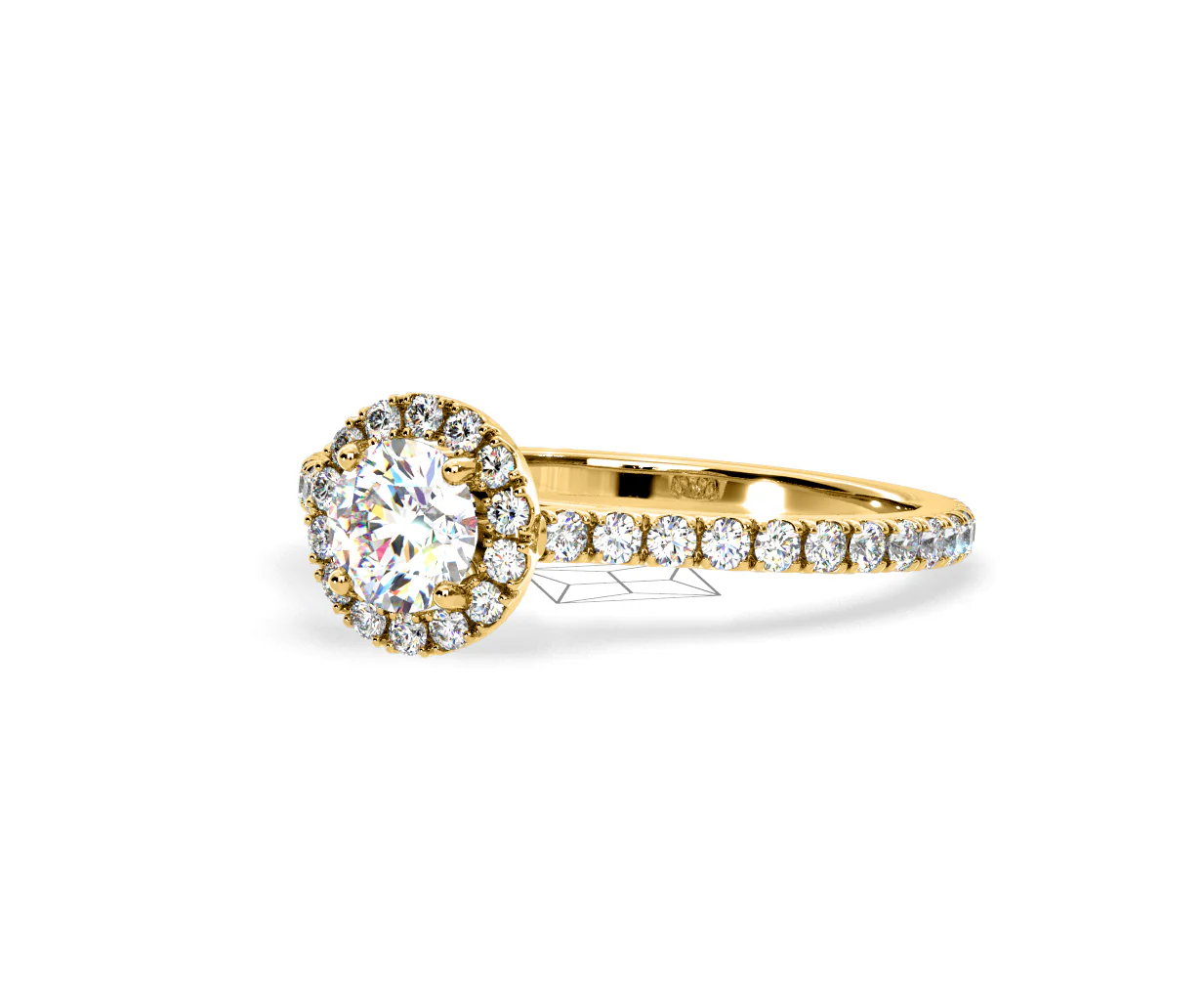 Reina Lab Diamond Halo Engagement Ring in 18K Gold 1.10ct F/VS1 - Image 95