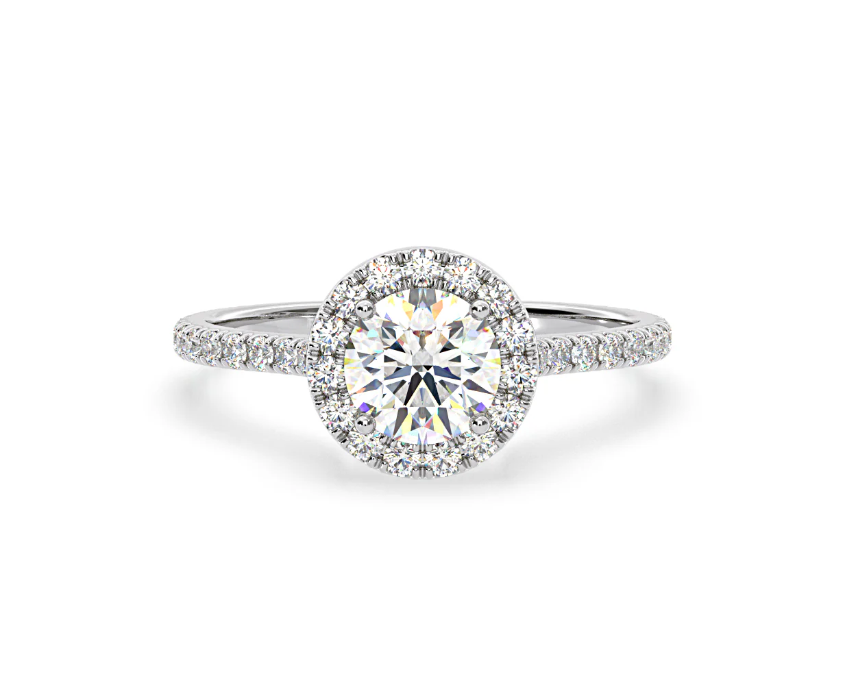Reina Lab Diamond Halo Engagement Ring in Platinum 1.80ct F/VS1 - Image 88