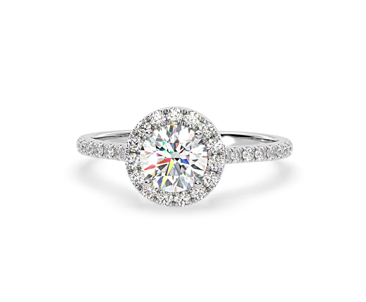 Reina Lab Diamond Halo Engagement Ring in Platinum 1.80ct F/VS1 - Image 89