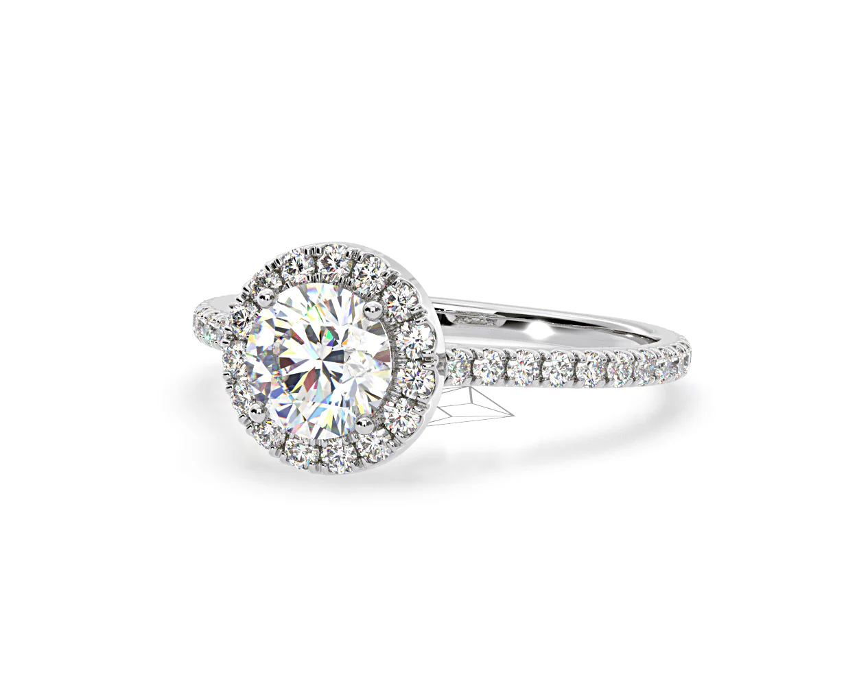 Reina Lab Diamond Halo Engagement Ring in Platinum 1.80ct F/VS1 - Image 93
