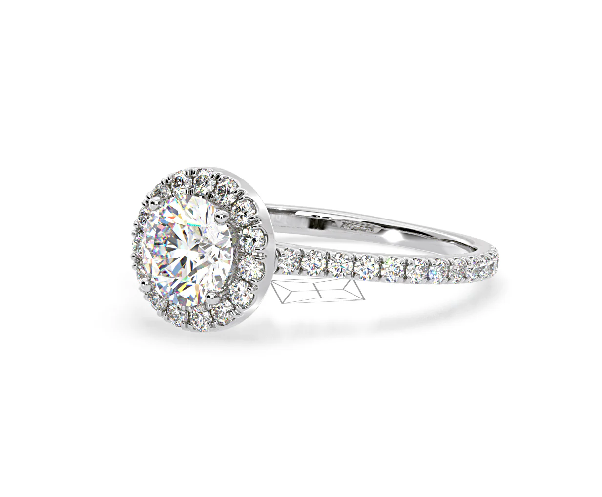 Reina Lab Diamond Halo Engagement Ring in Platinum 1.80ct F/VS1 - Image 96