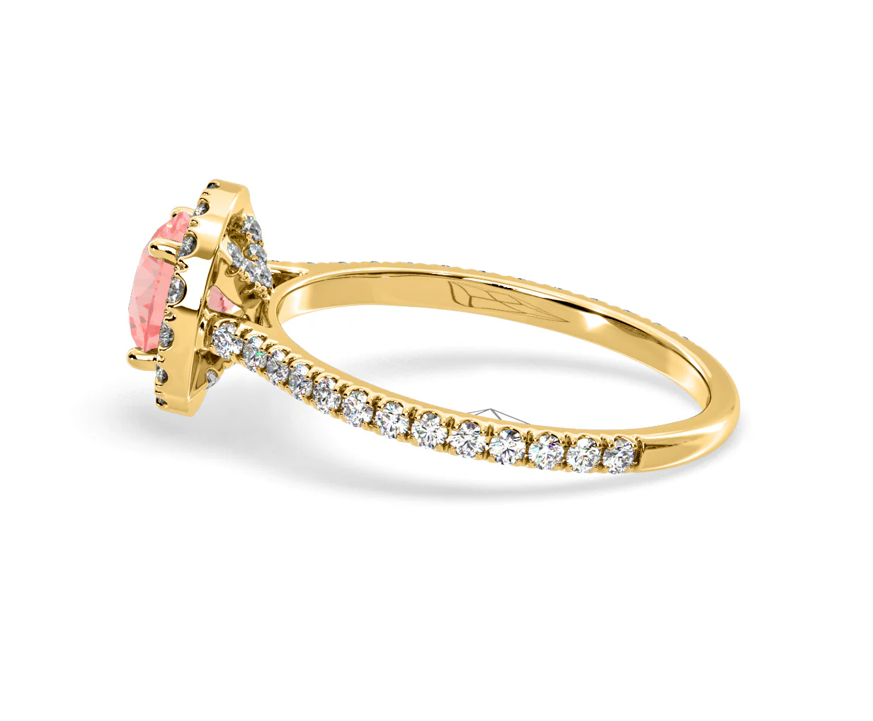 Reina Pink Lab Diamond 1.80ct Halo Ring in 18K Yellow Gold - Elara Collection - Image 29