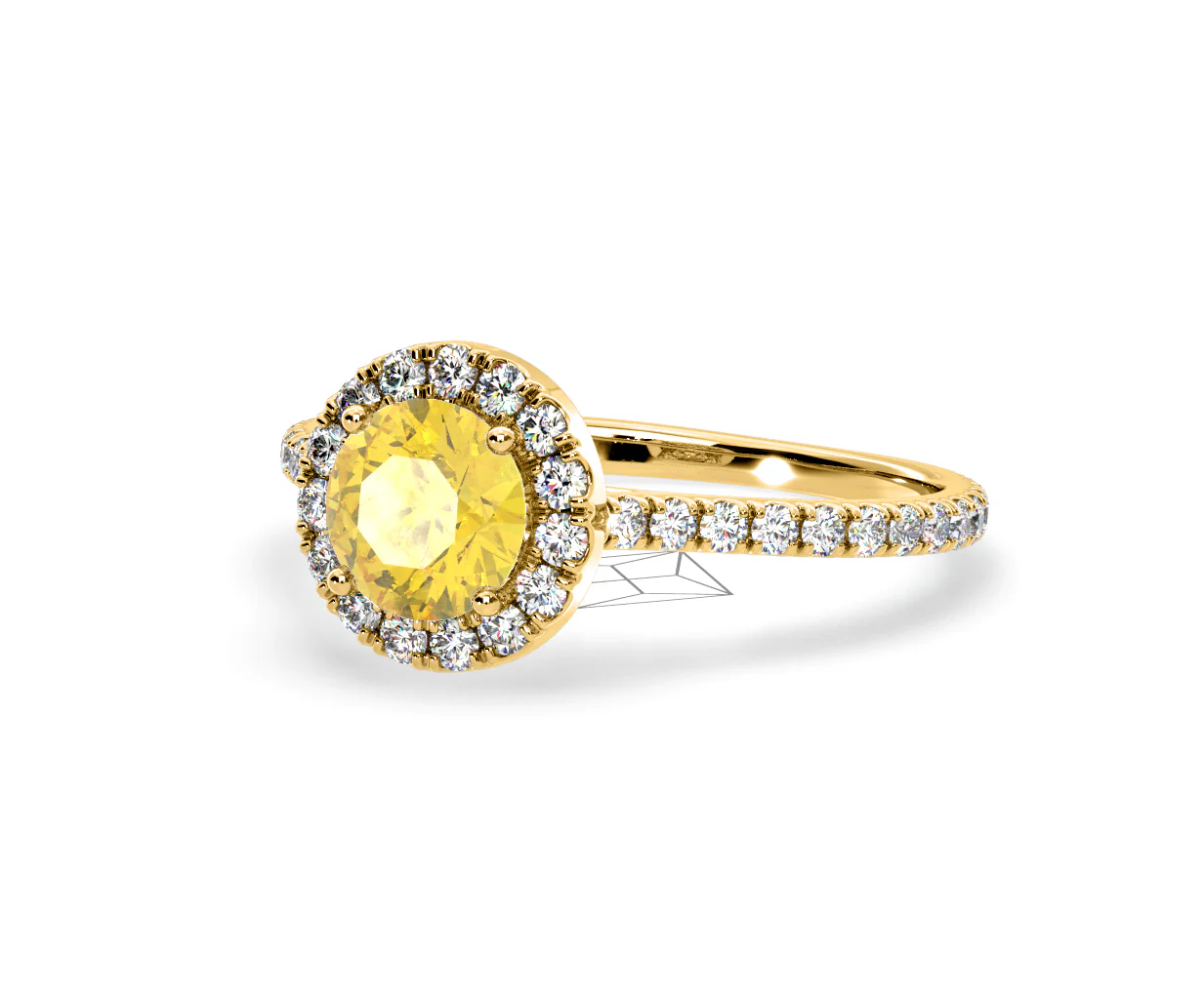 Reina Yellow Lab Diamond 1.80ct Halo Ring in 18K Yellow Gold - Elara Collection - Image 13