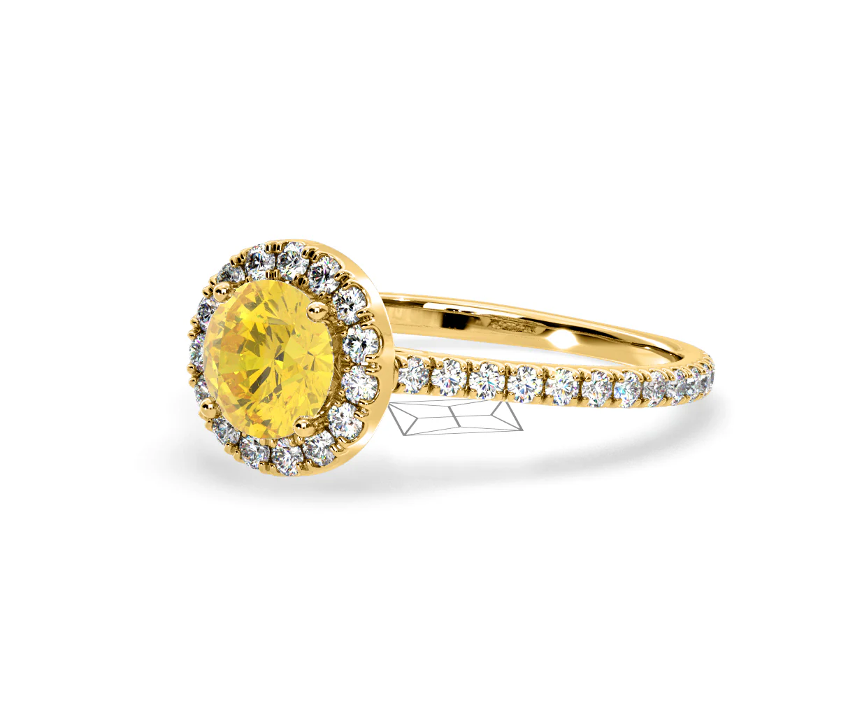 Reina Yellow Lab Diamond 1.80ct Halo Ring in 18K Yellow Gold - Elara Collection - Image 15