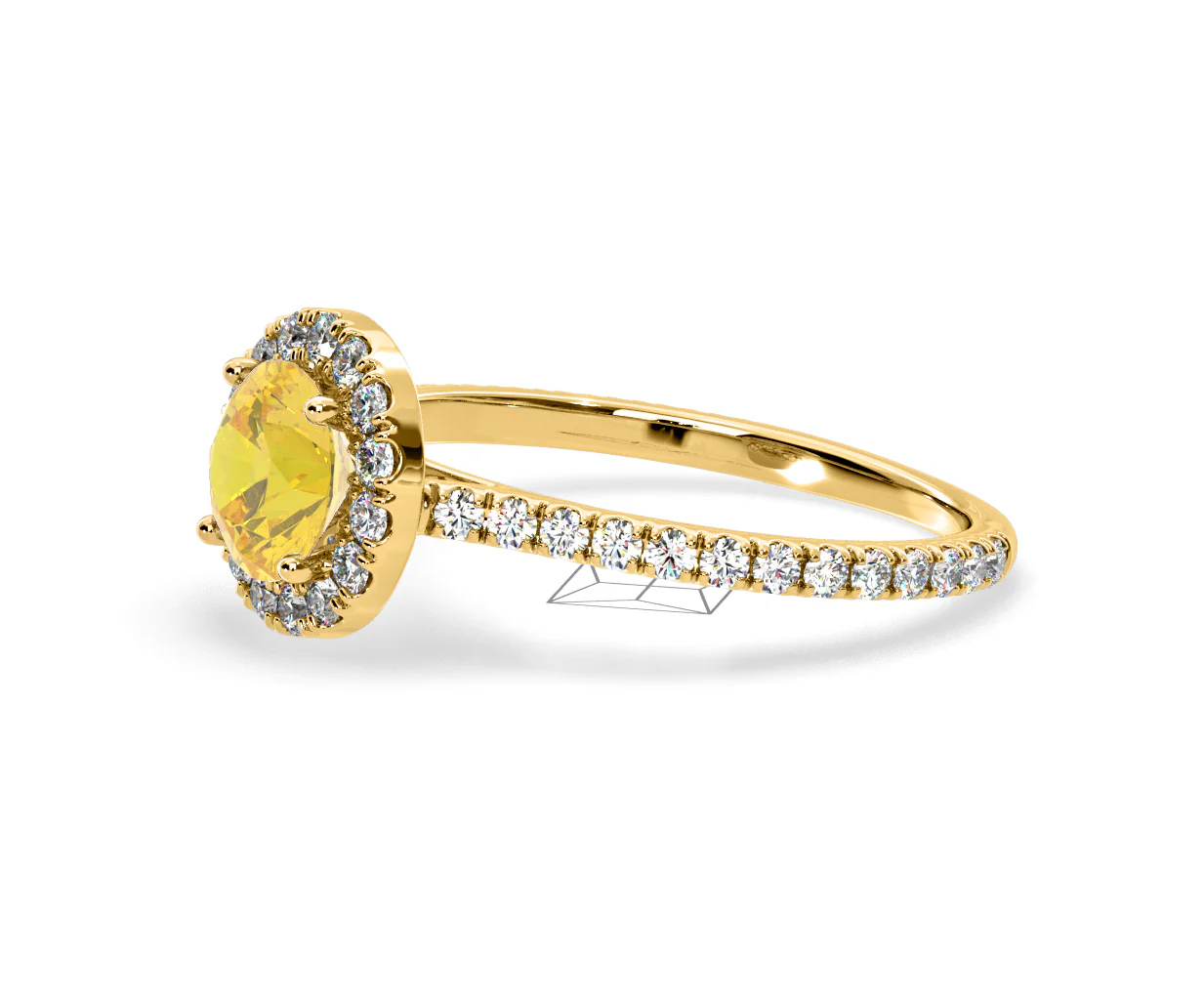 Reina Yellow Lab Diamond 1.80ct Halo Ring in 18K Yellow Gold - Elara Collection - Image 20