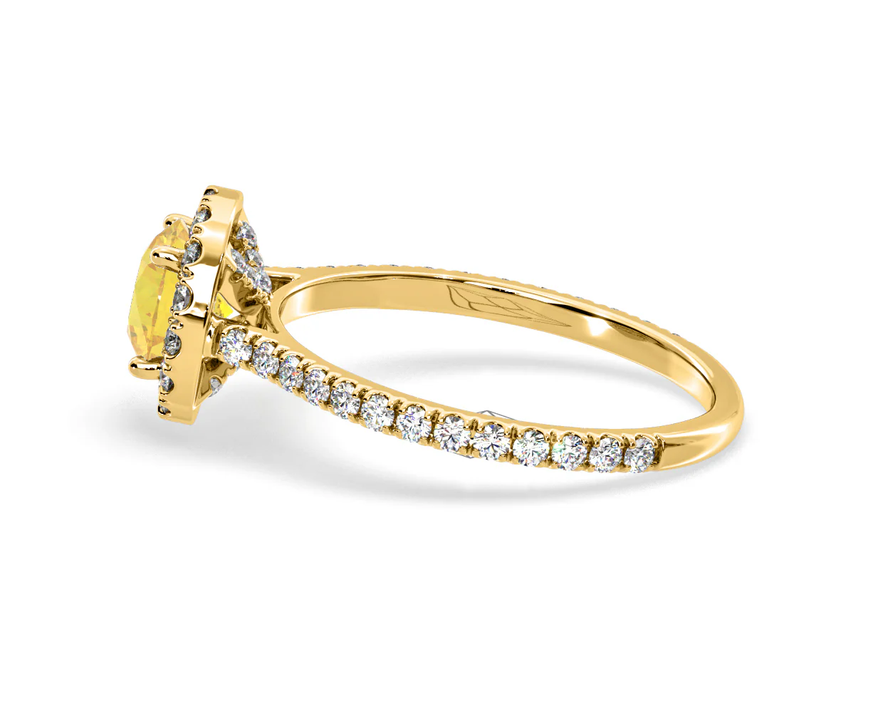Reina Yellow Lab Diamond 1.80ct Halo Ring in 18K Yellow Gold - Elara Collection - Image 28
