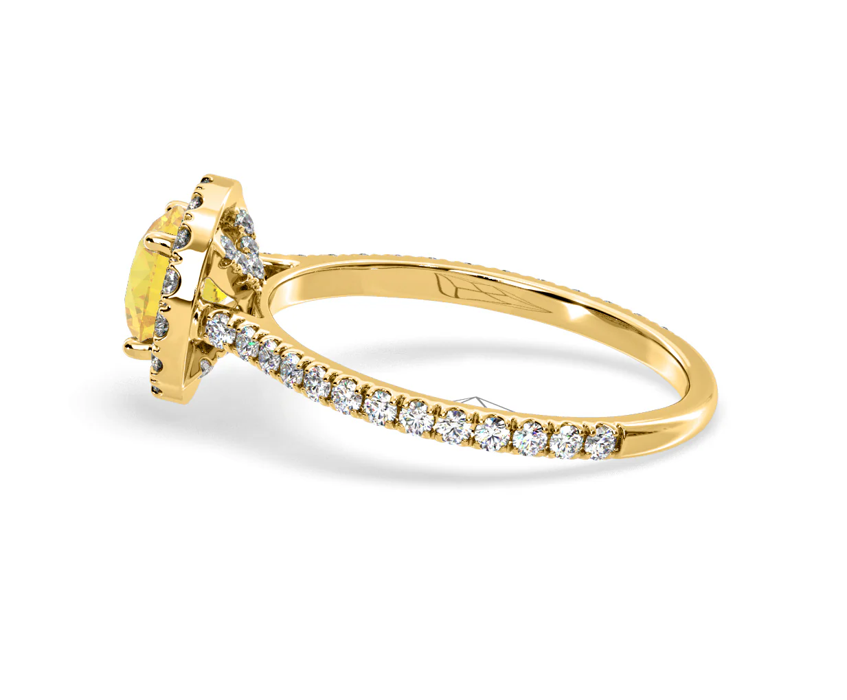 Reina Yellow Lab Diamond 1.80ct Halo Ring in 18K Yellow Gold - Elara Collection - Image 29