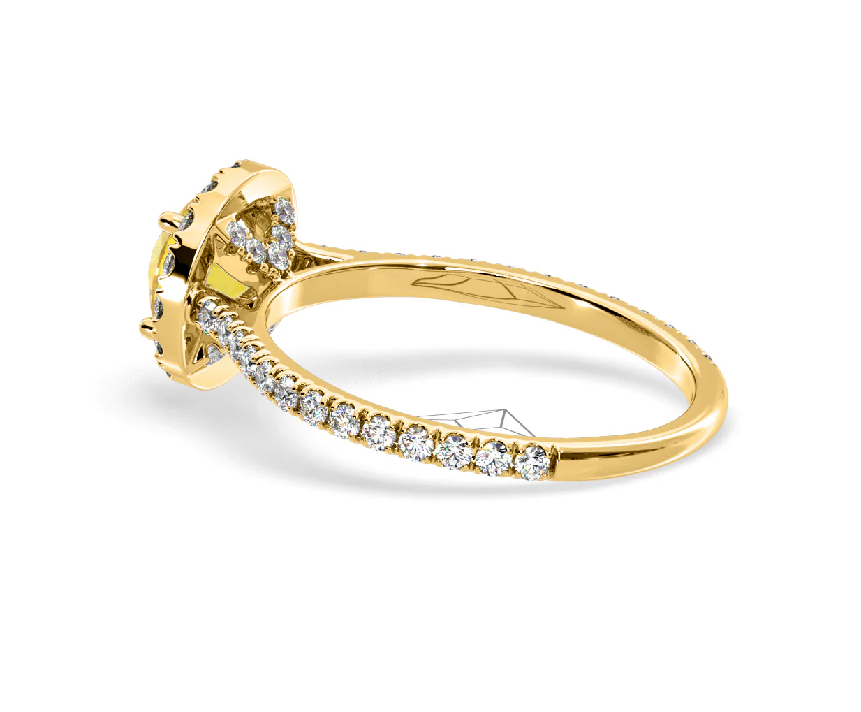 Reina Yellow Lab Diamond 1.80ct Halo Ring in 18K Yellow Gold - Elara Collection - Image 33